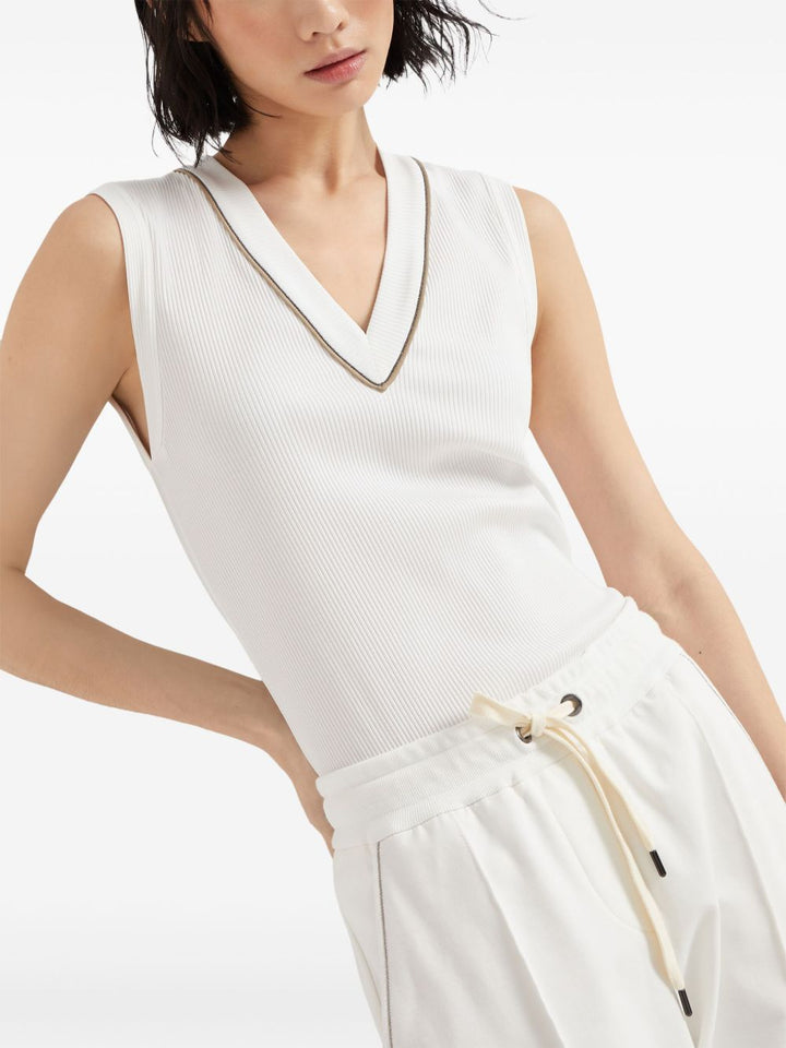 Brunello Cucinelli Chain Detail V-Neck Top