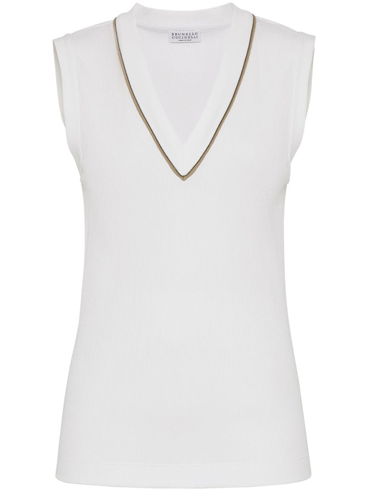 Brunello Cucinelli Chain Detail V-Neck Top