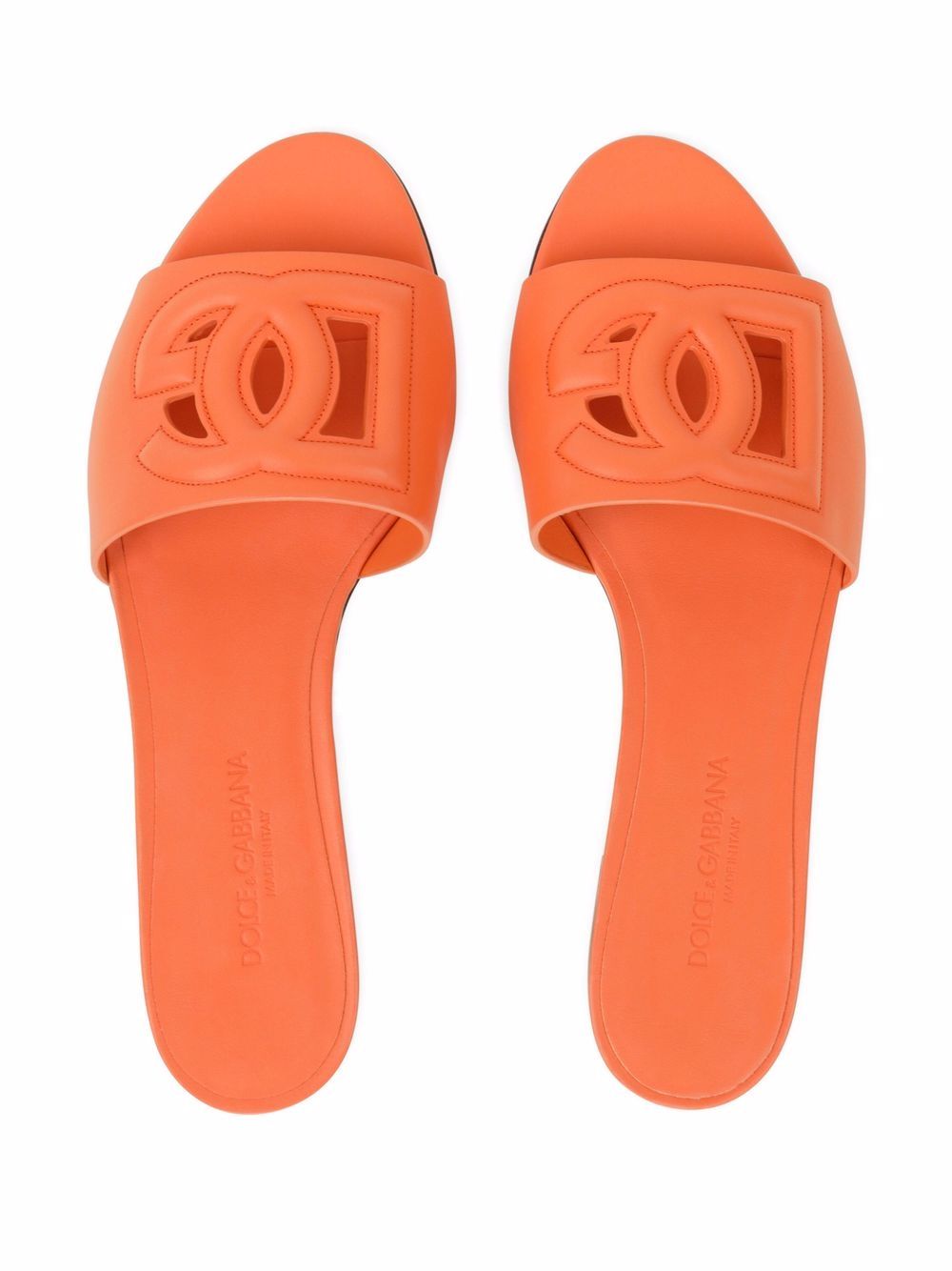 Dolce & Gabbana DG Logo leather flat sandals