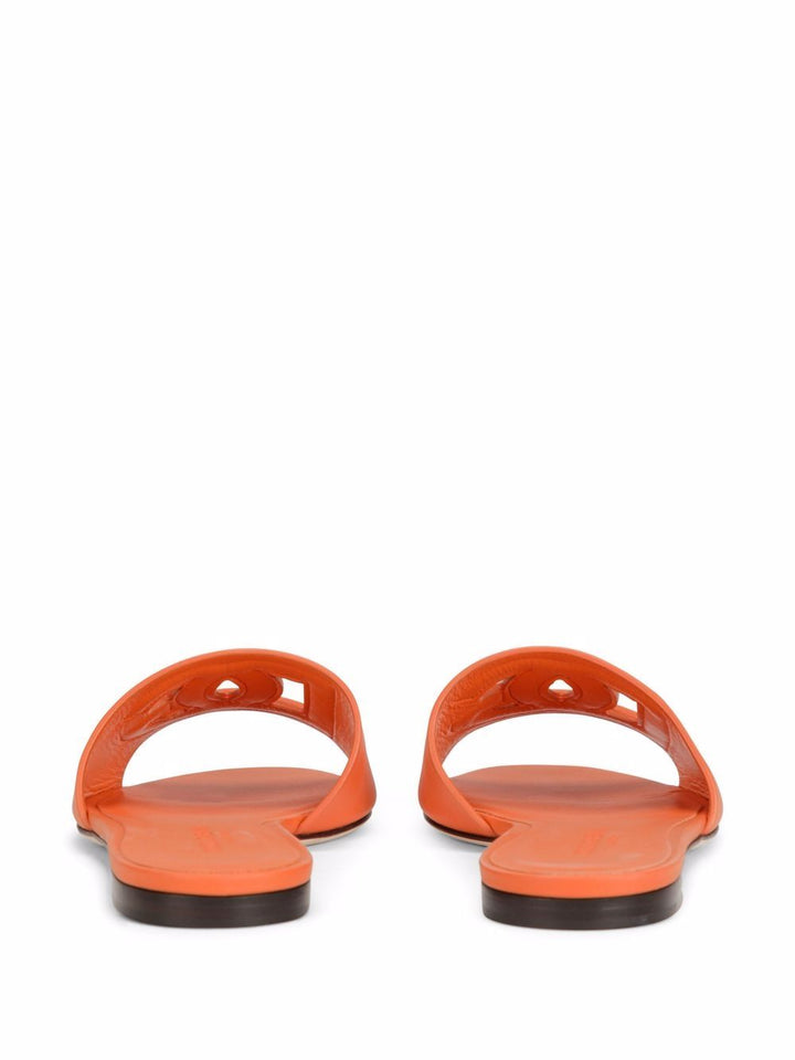 Dolce & Gabbana DG Logo leather flat sandals