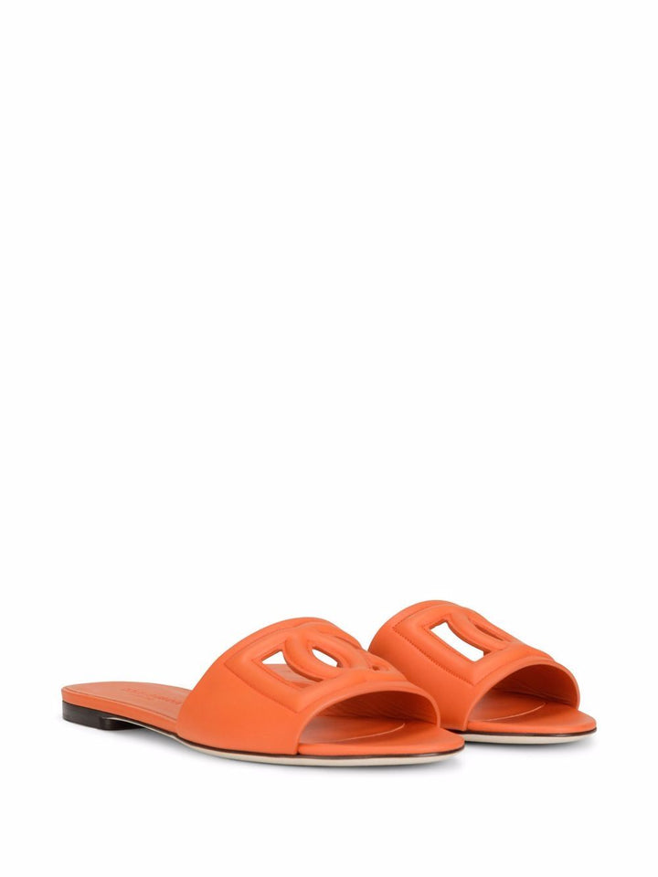 Dolce & Gabbana DG Logo leather flat sandals
