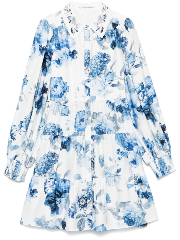 Alice + Olivia Junia floral print mini Dress