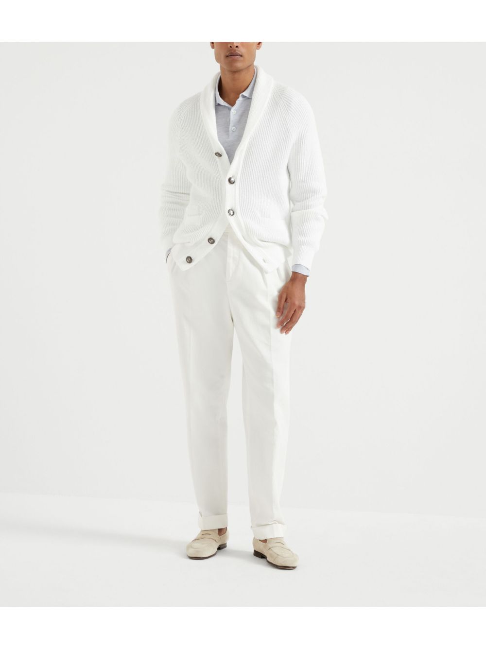 Brunello Cucinelli Long-Sleeve Cashmere and silk polo