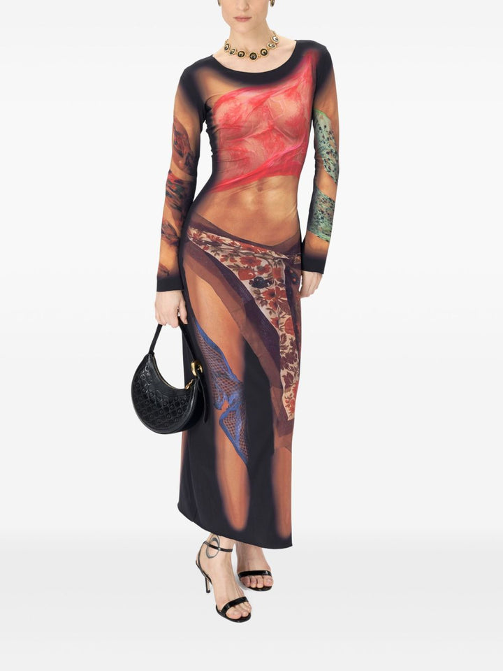 MARINE SERRE Draped Statue long dress