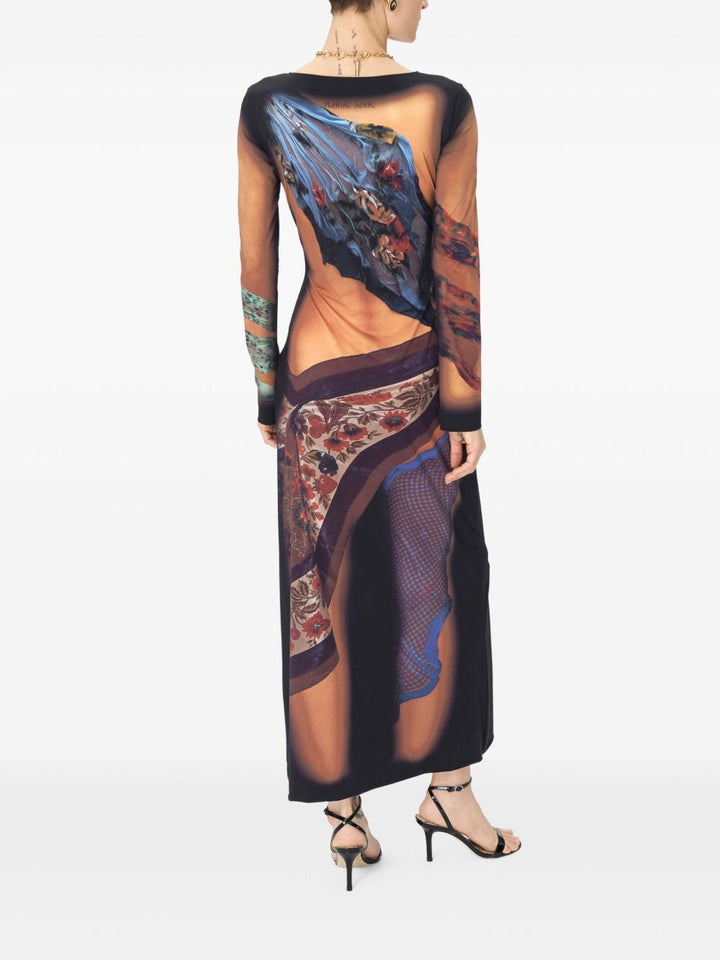 MARINE SERRE Draped Statue long dress