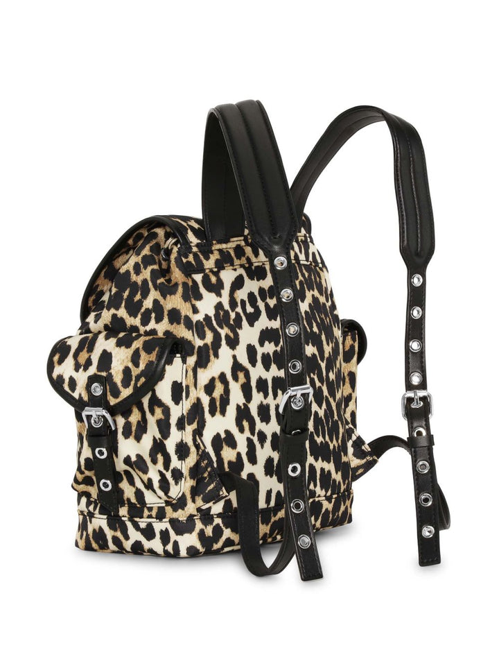GANNI leopard print backpack