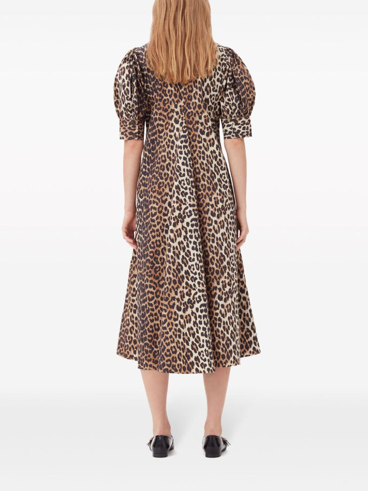 GANNI Midi leopard print Dress