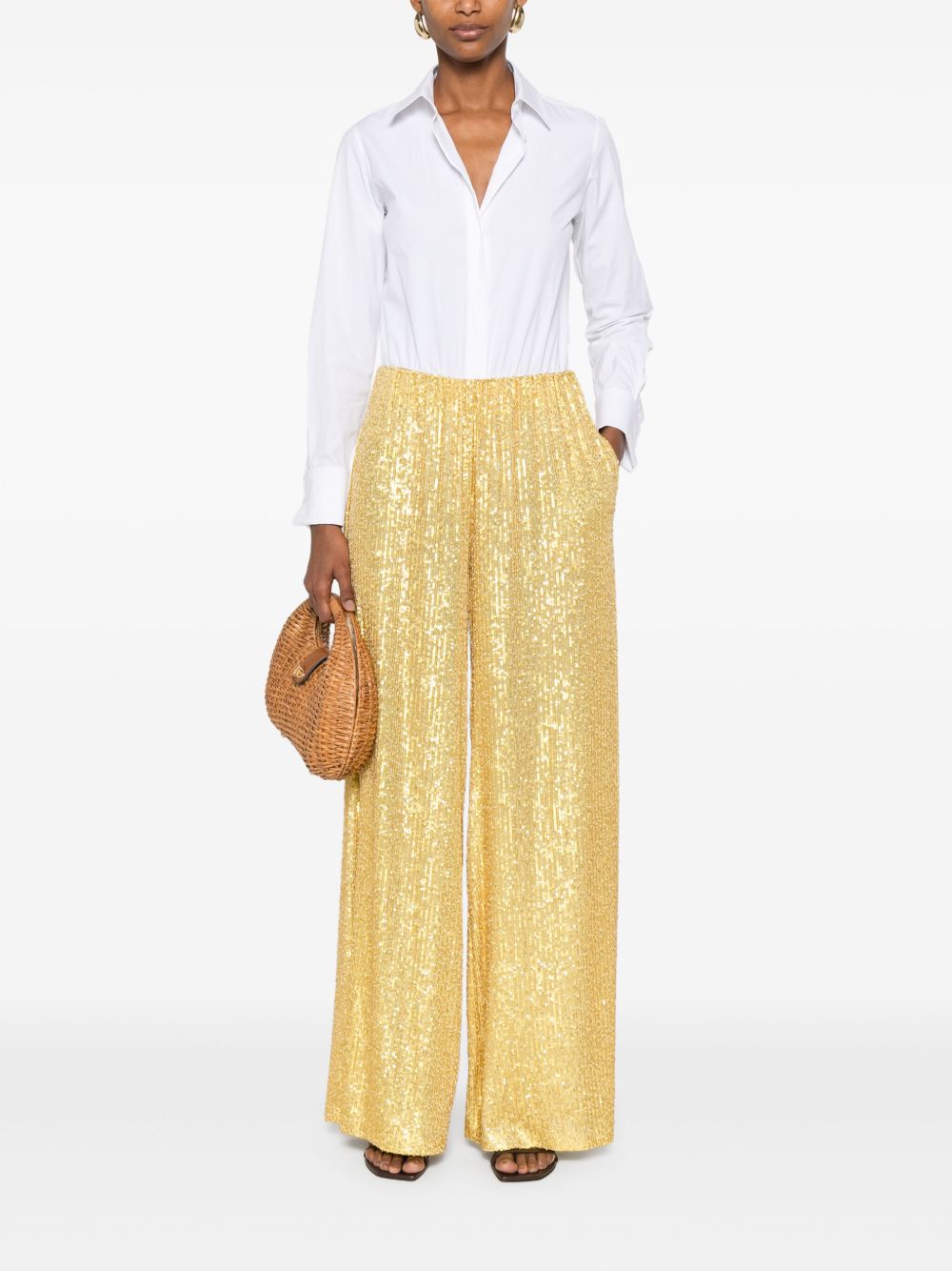 Norma Kamali Wide Leg Sequins Pants