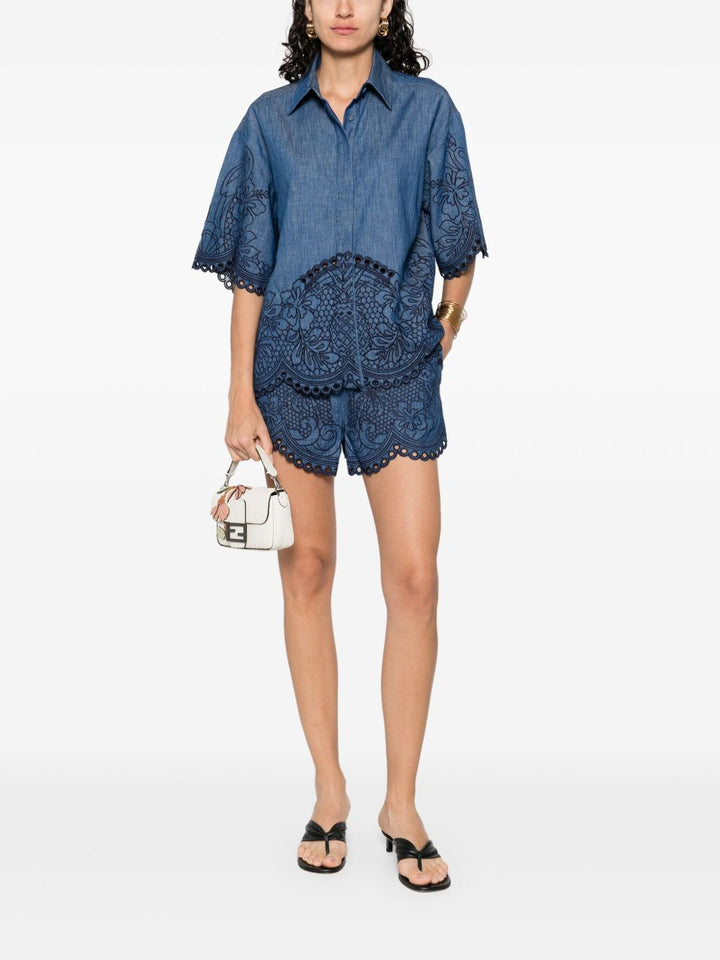 Zimmermann Embroidered denim shirt