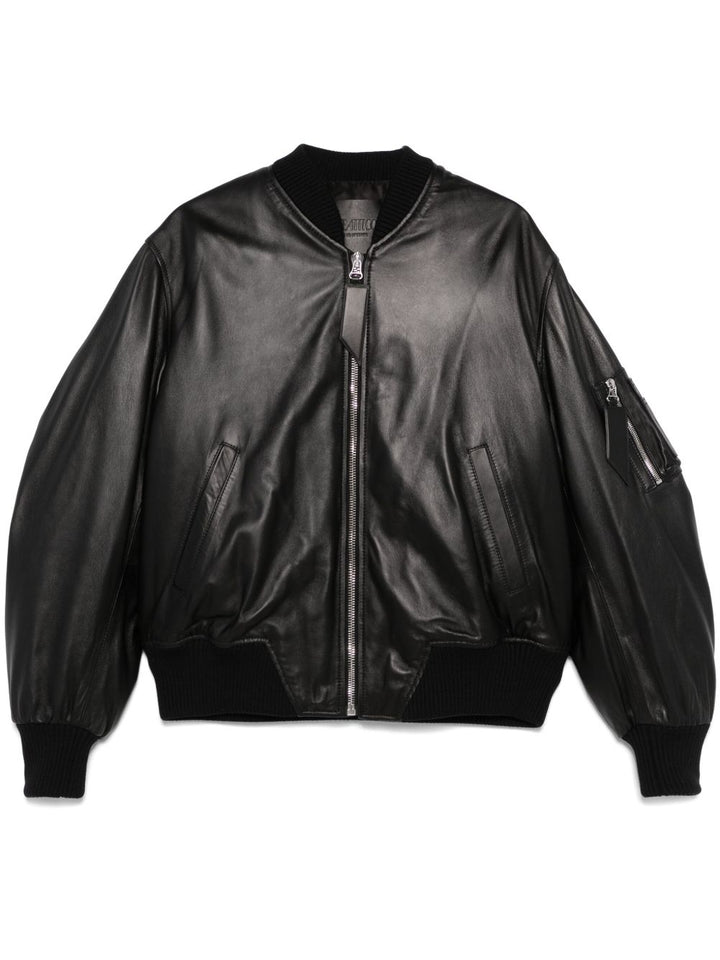 The Attico leather bomber jacket