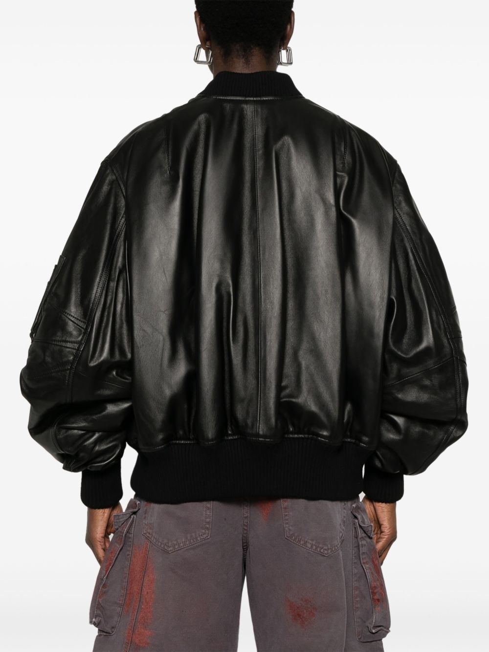 The Attico leather bomber jacket