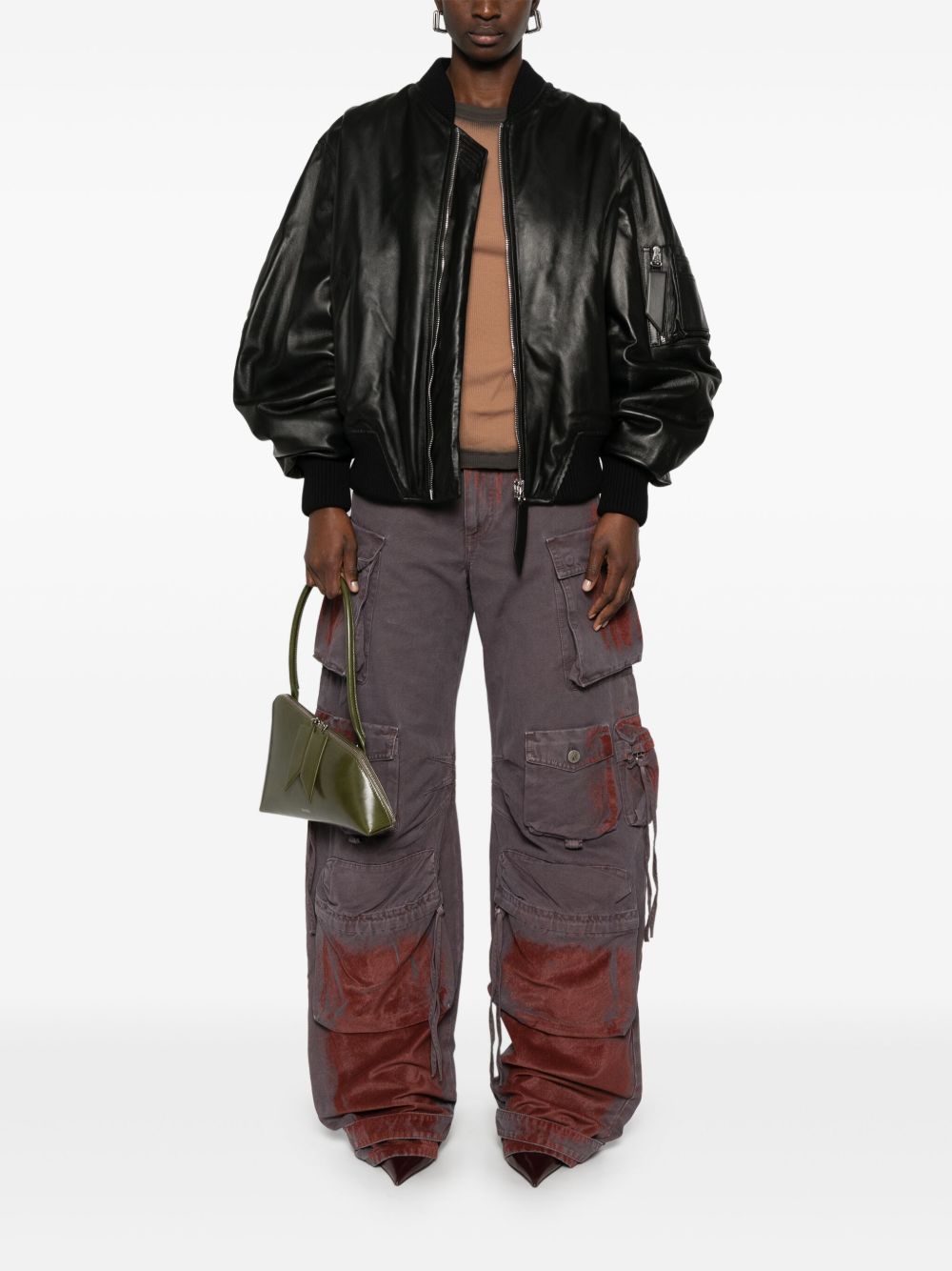 The Attico leather bomber jacket