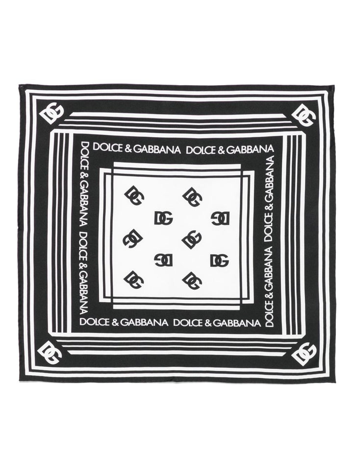 Dolce & Gabbana logo-pattern silk scarf