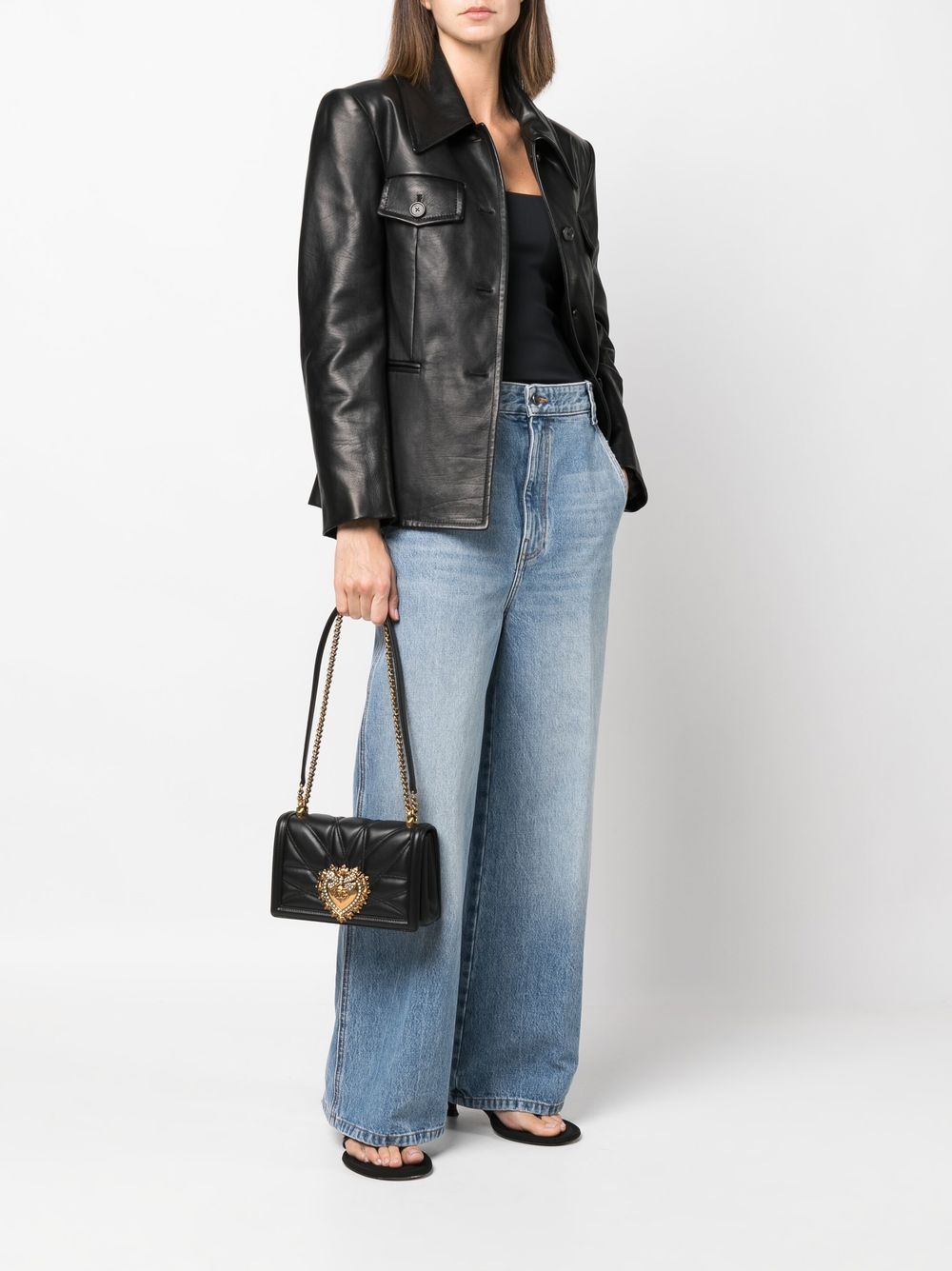Dolce & Gabbana Devotion medium leather shoulder