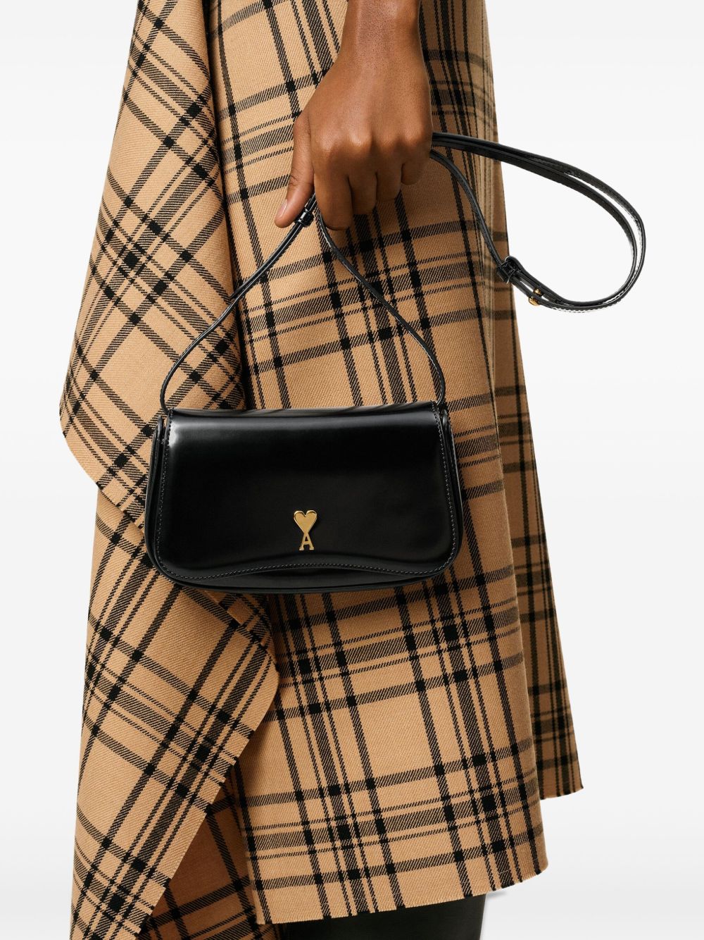 Ami Paris Glazed Leather Small Crossbody bag