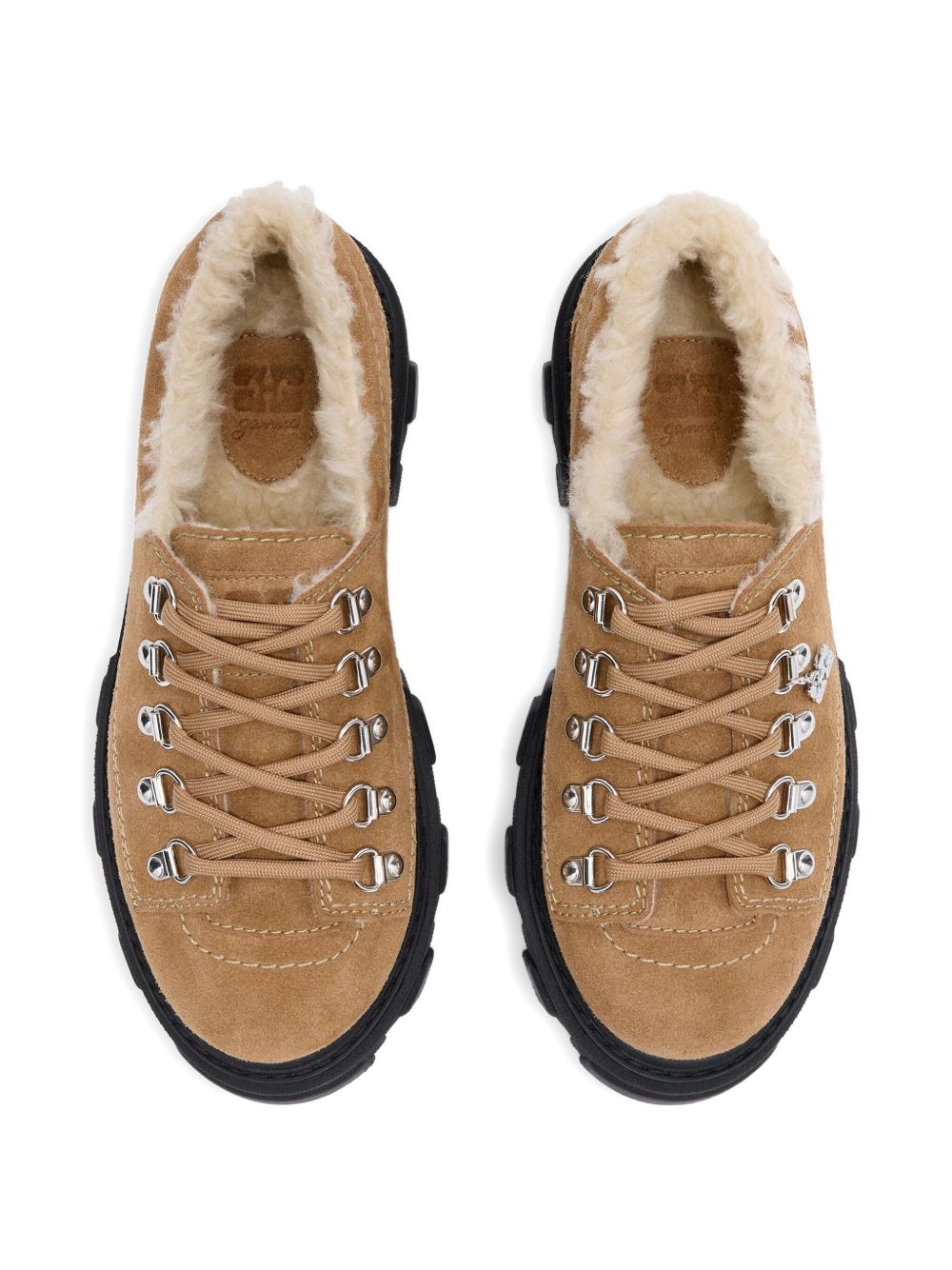 GANNI suede derbie shoes