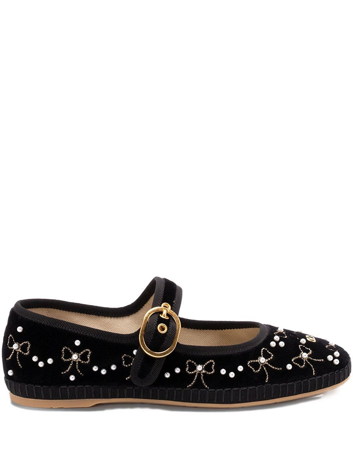 Valentino Garavani Embroidered velvet ballets