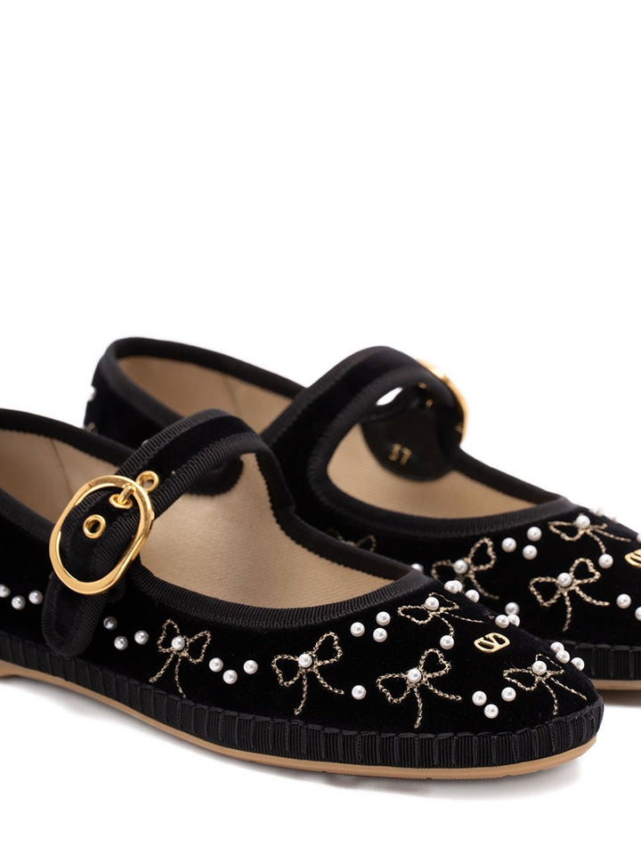 Valentino Garavani Embroidered velvet ballets