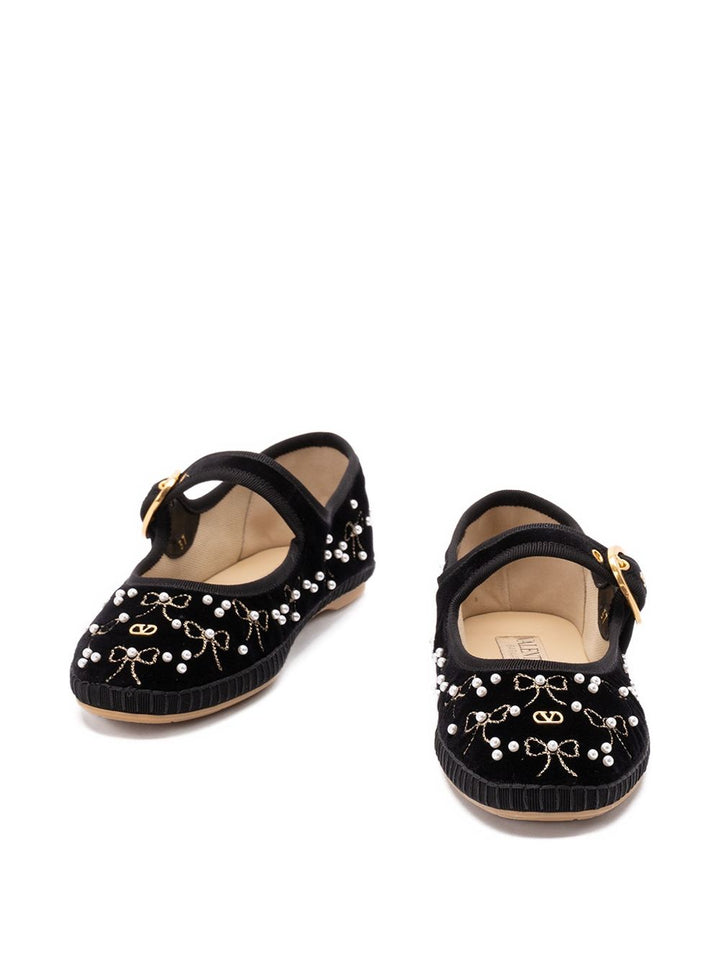 Valentino Garavani Embroidered velvet ballets