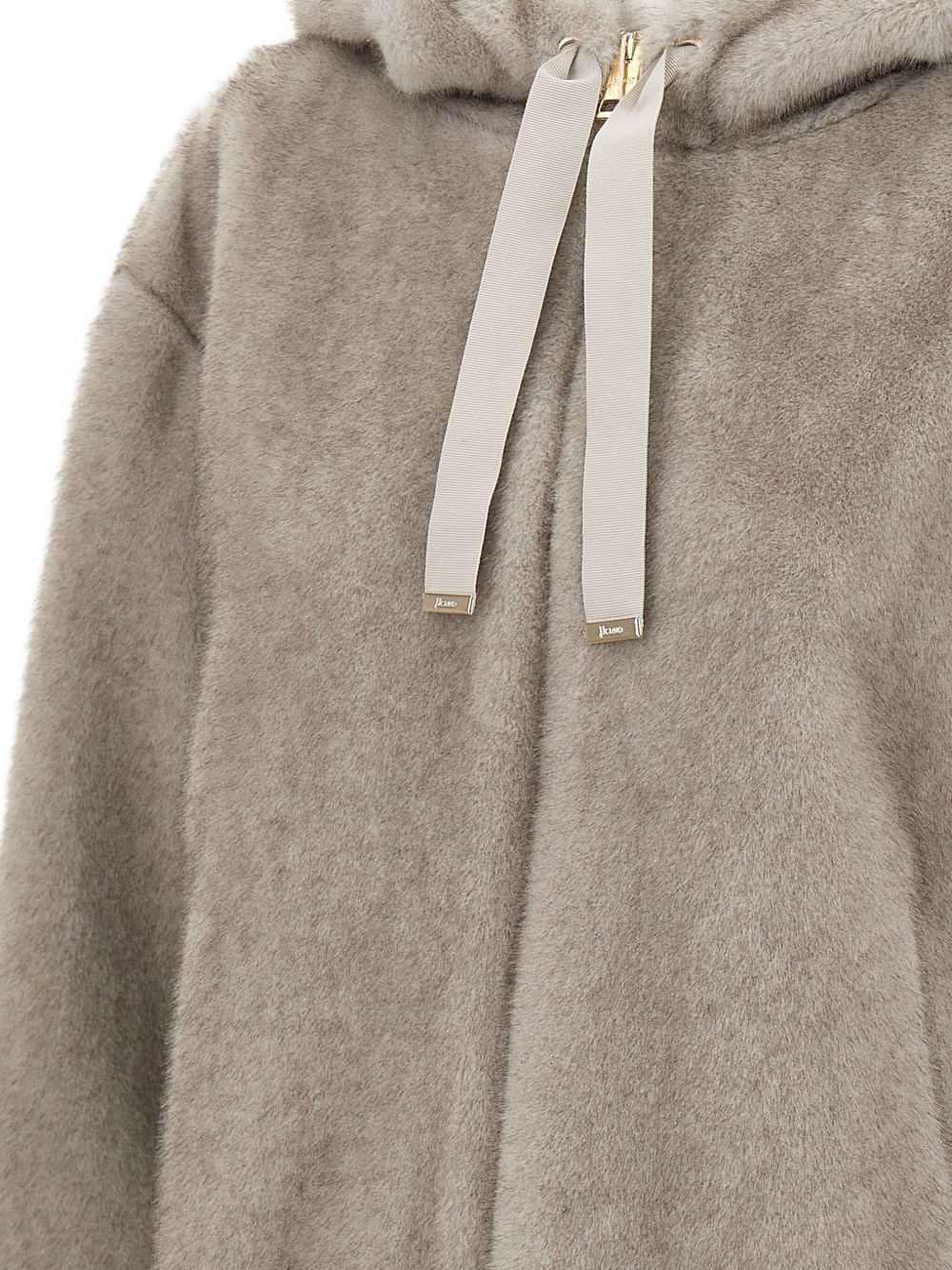 Herno faux fur hoodie jacket