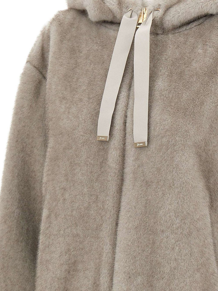 Herno faux fur hoodie jacket