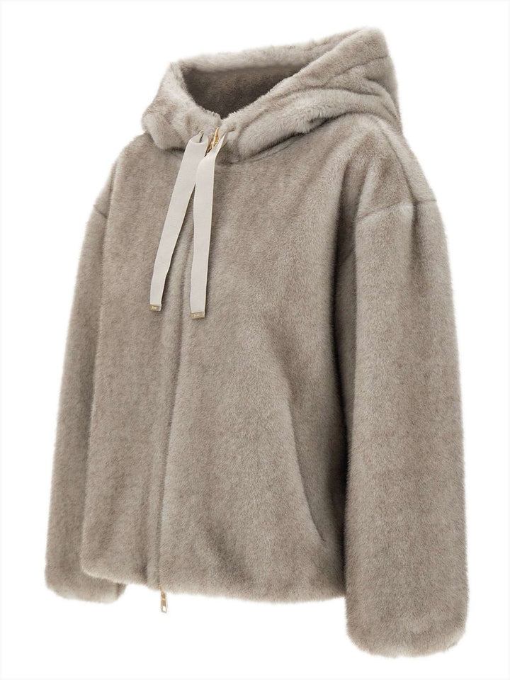 Herno faux fur hoodie jacket