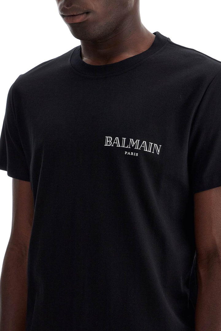 Balmain Replace With Double Quotevintage Logo Crewneck T   Black