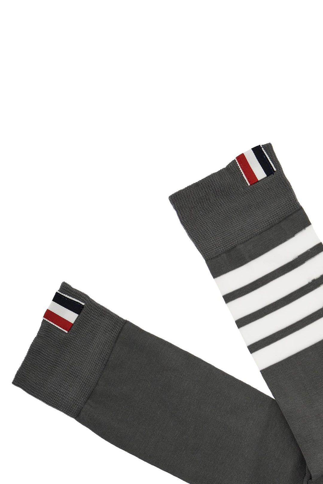 Thom Browne Lightweight 4 Bar Cotton Mid  Socks Grey