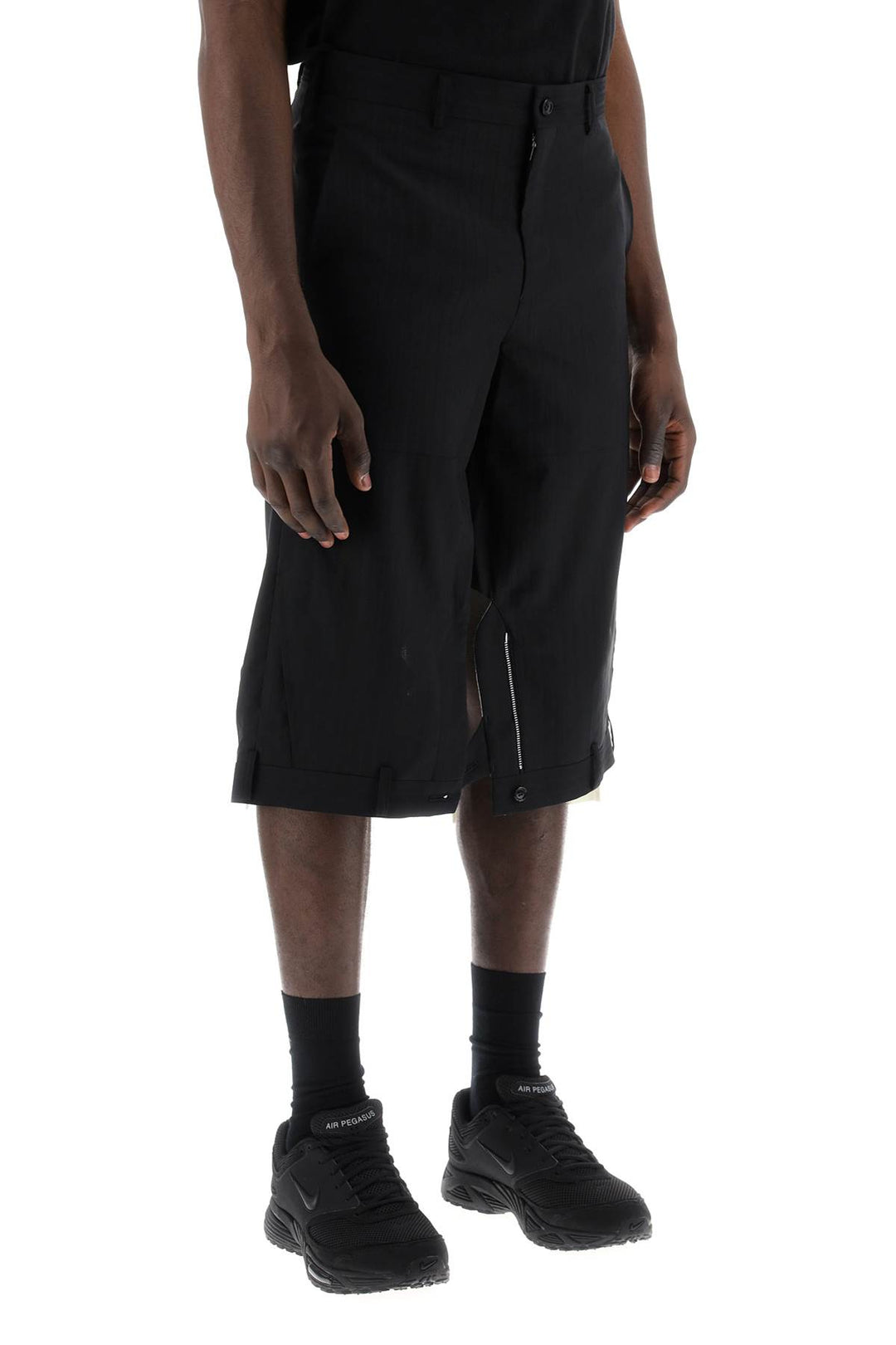 Comme Des Garcons Homme Plus Upside Down Bermuda Shorts   Black