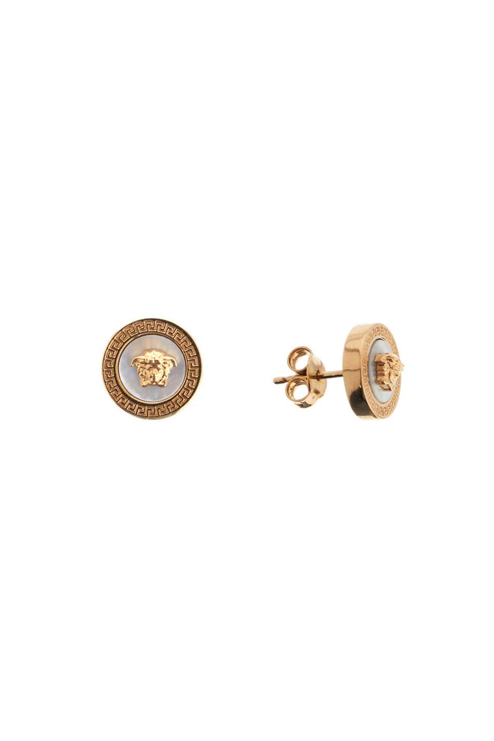 Versace Ic Button Earrings By Orecch   Gold