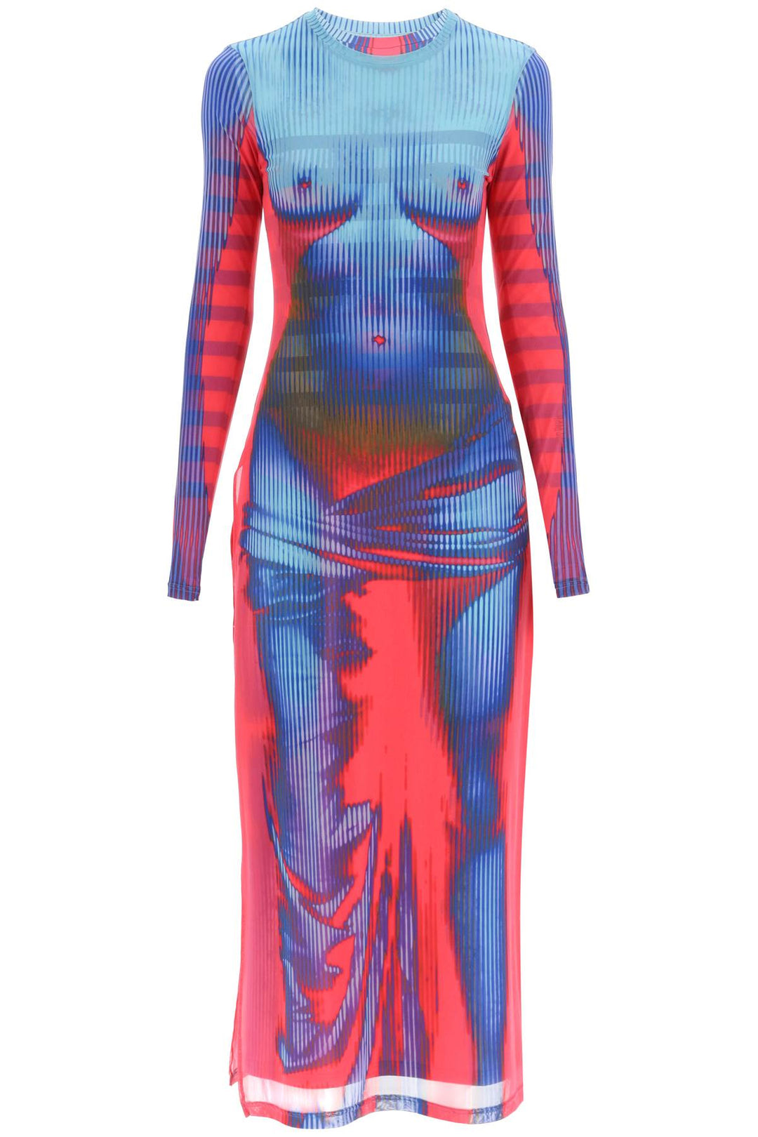 Y Project Jean Paul Gaultier Body Morph Dress   Blu