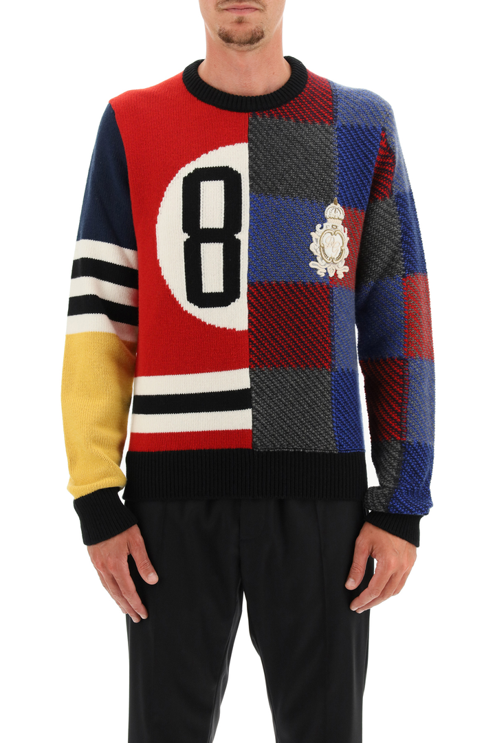 Dolce & Gabbana 84 Sweater In Multicolor Wool   Blue