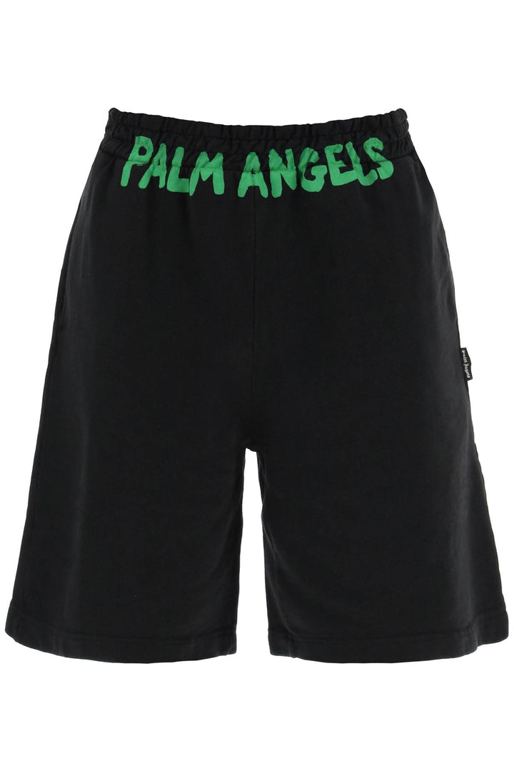 Palm Angels Sporty Bermuda Shorts With Logo   Black