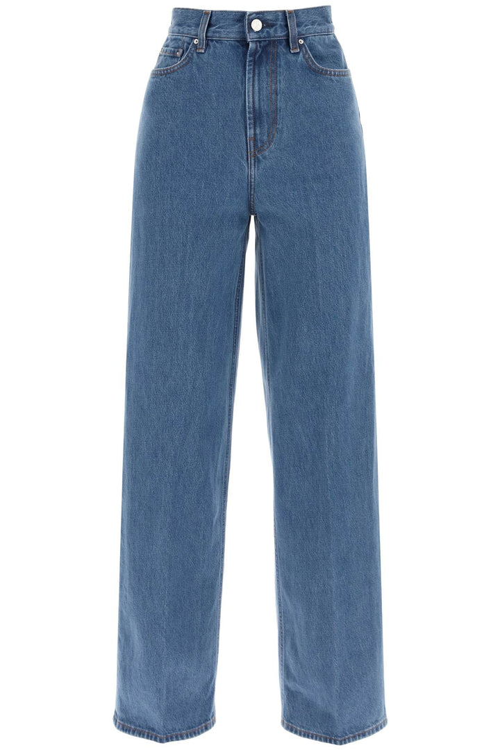 Toteme Organic Cotton Wide Leg Jeans.   Blu