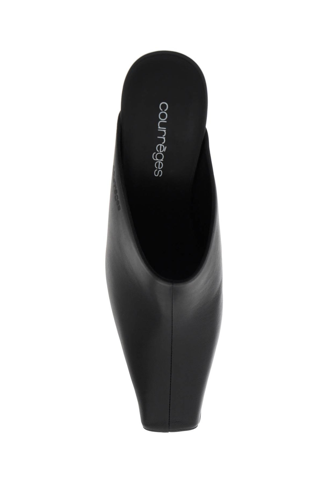 Courreges Leather Mules For   Nero