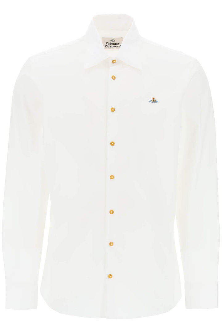 Vivienne Westwood Ghost Shirt With Orb Embroidery   Bianco