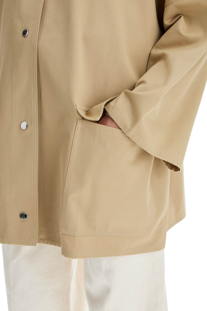 Toteme Maxi Cotton Overshirt Jacket For   Beige
