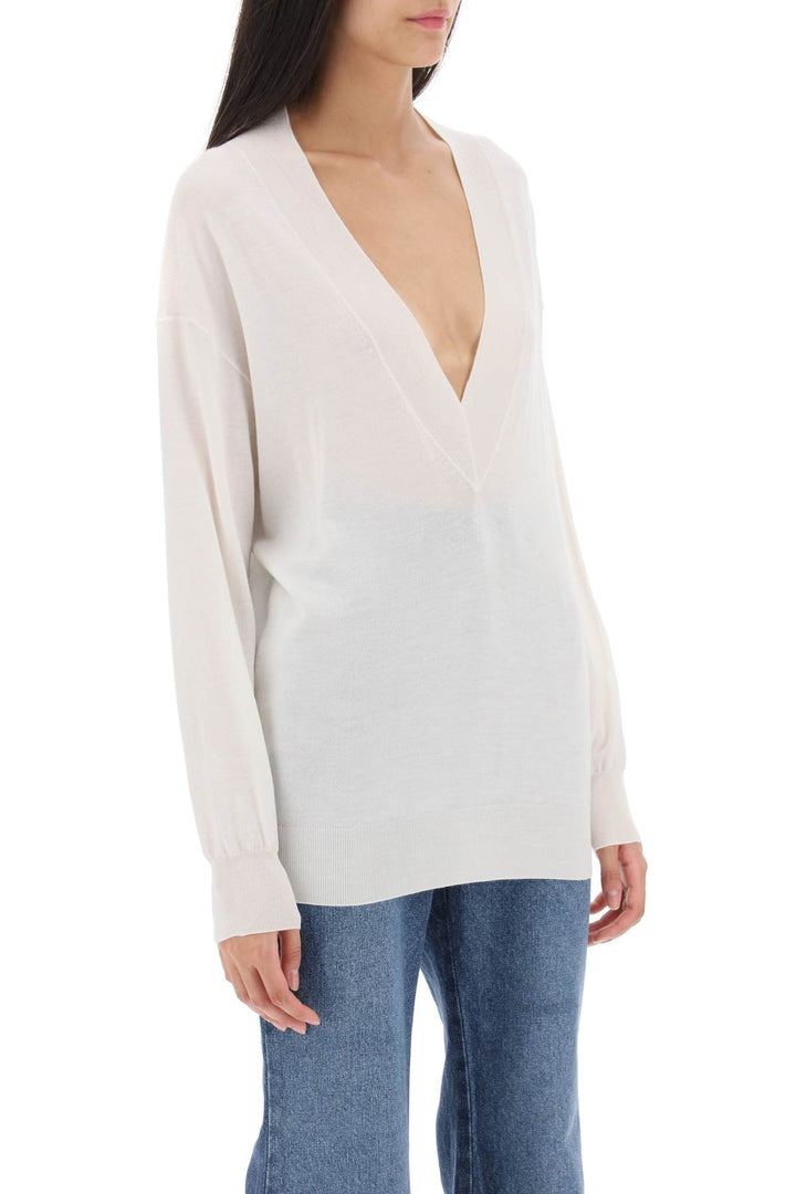 Tom Ford Sweater In Cashmere And Silk   Bianco