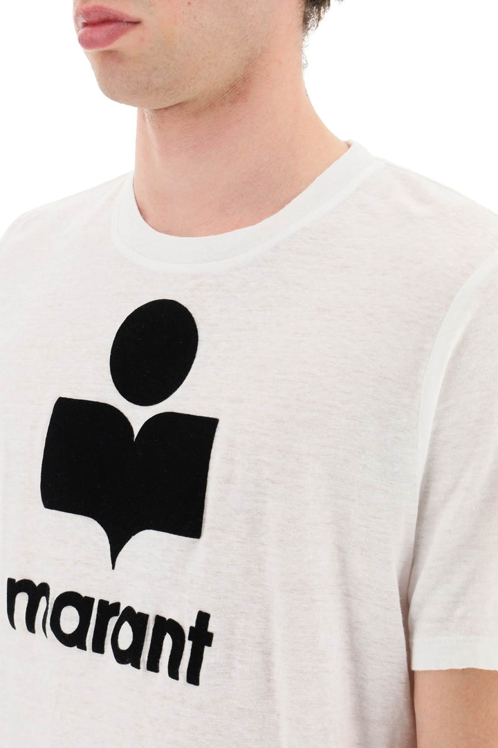 Marant Karman Linen Logo T Shirt   White