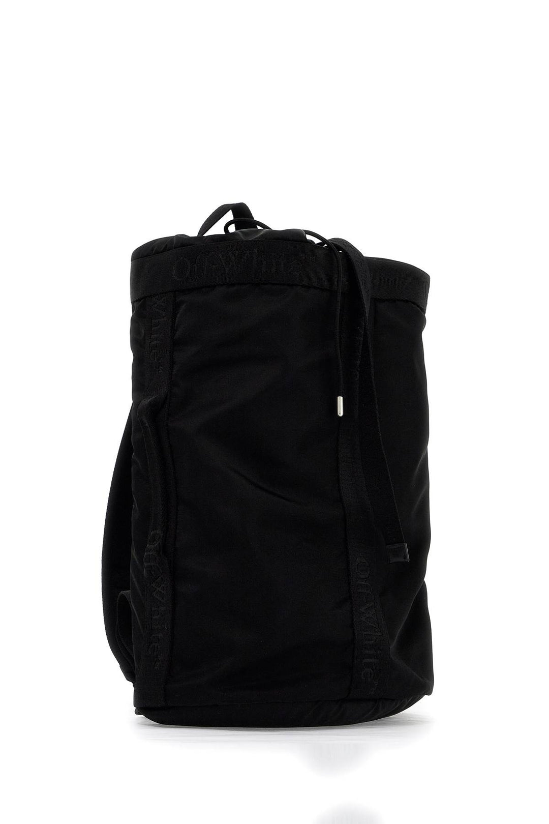 Off White Nylon Backpack For Everyday   Black