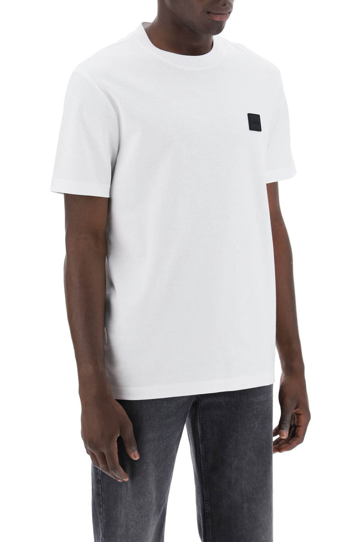 Boss Regular Fit T Shirt With Patch Design   White