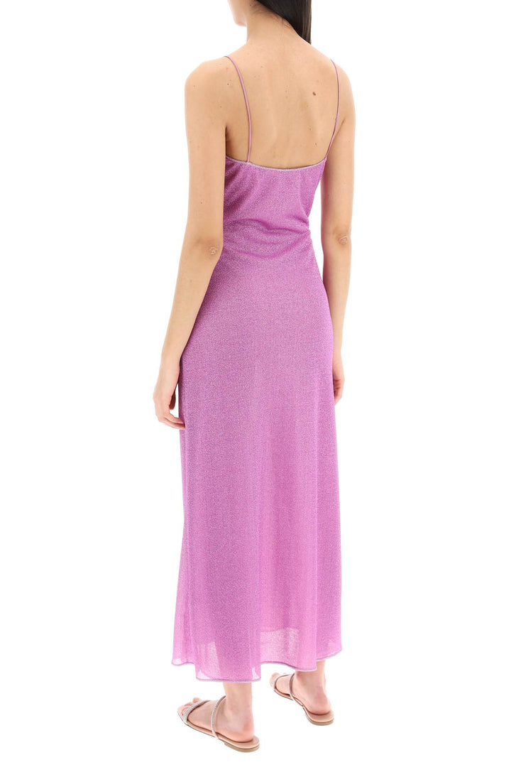 Oséree Lurex Knit Midi Dress In   Rosa