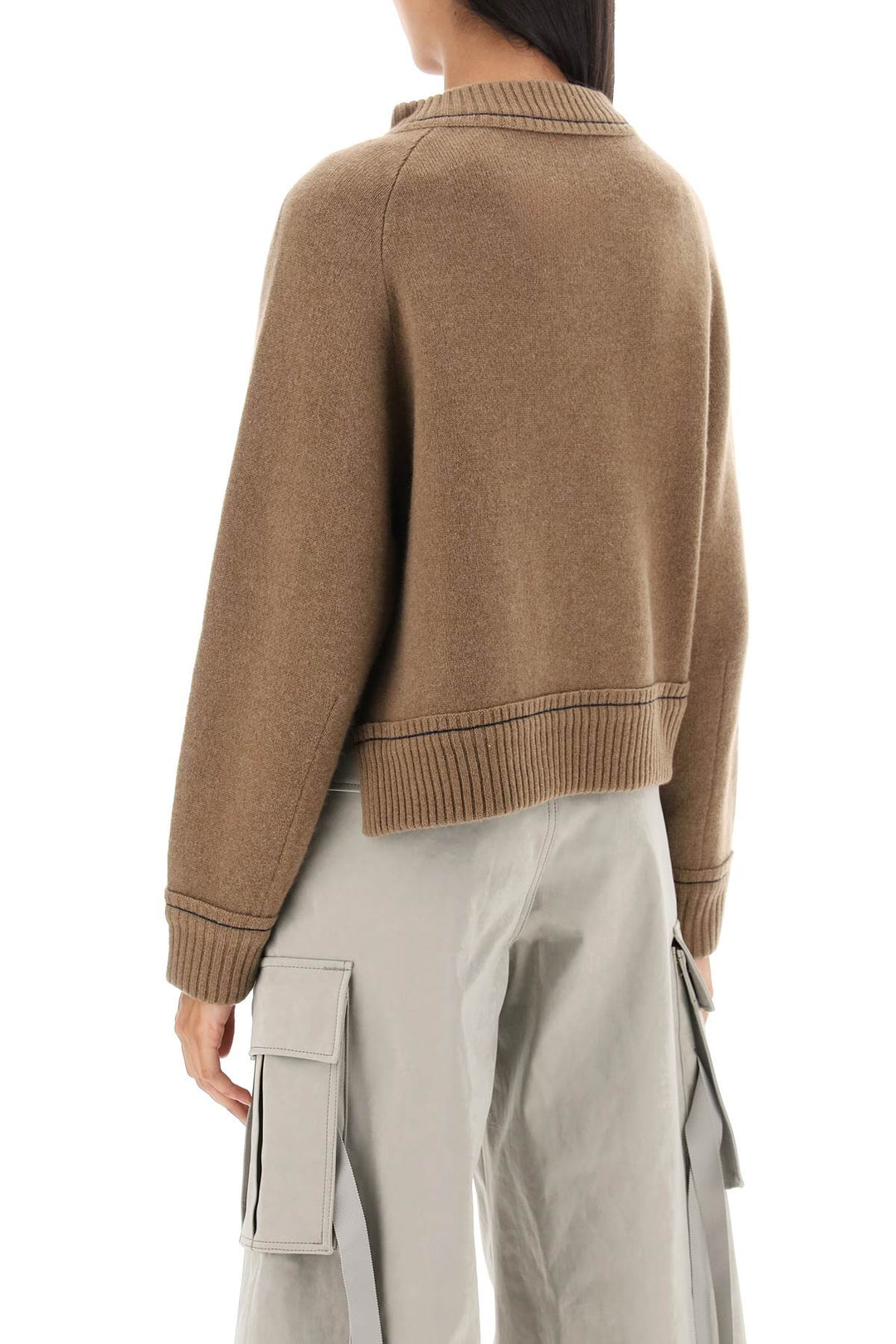 Sacai Cashmere Cotton Sweater   Marrone