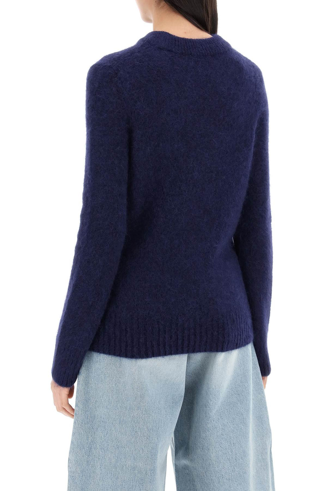 Ganni Brushed Alpaca And Wool Sweater   Blu
