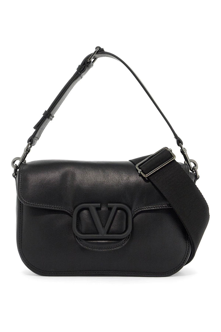 Valentino Garavani Vlogo Signature Shoulder Bag In Nappa Leather   Black