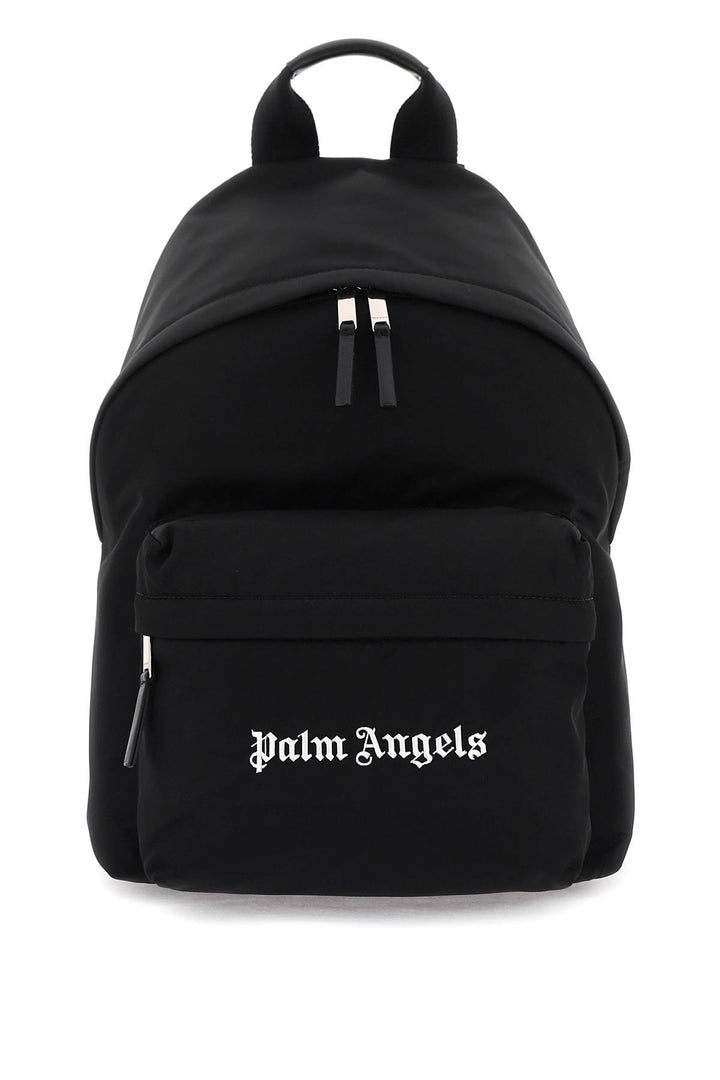 Palm Angels Logo Nylon Backpack   Black