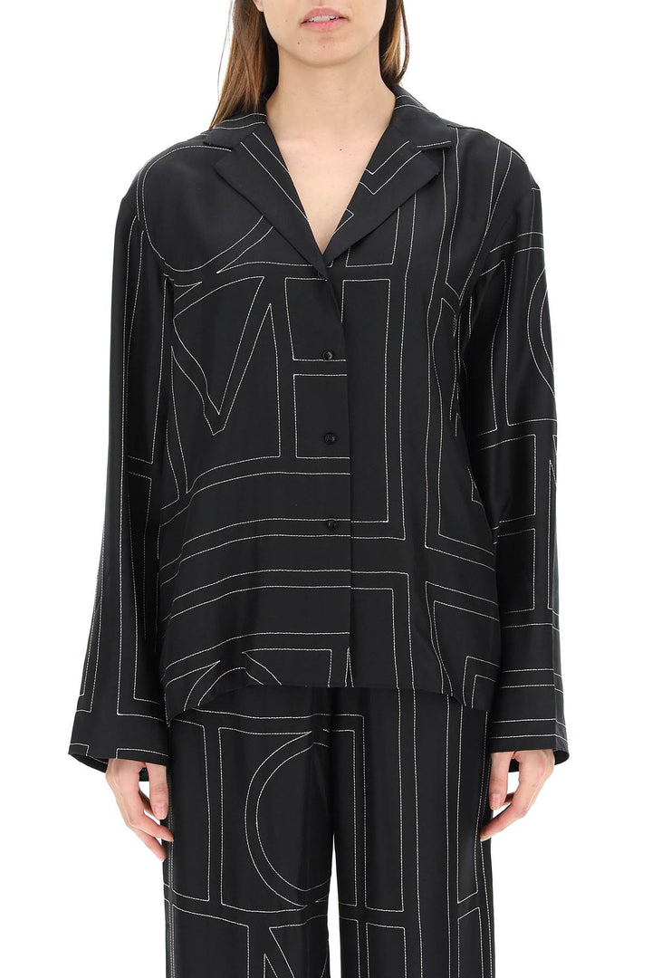 Toteme monogram silk pajama shirt