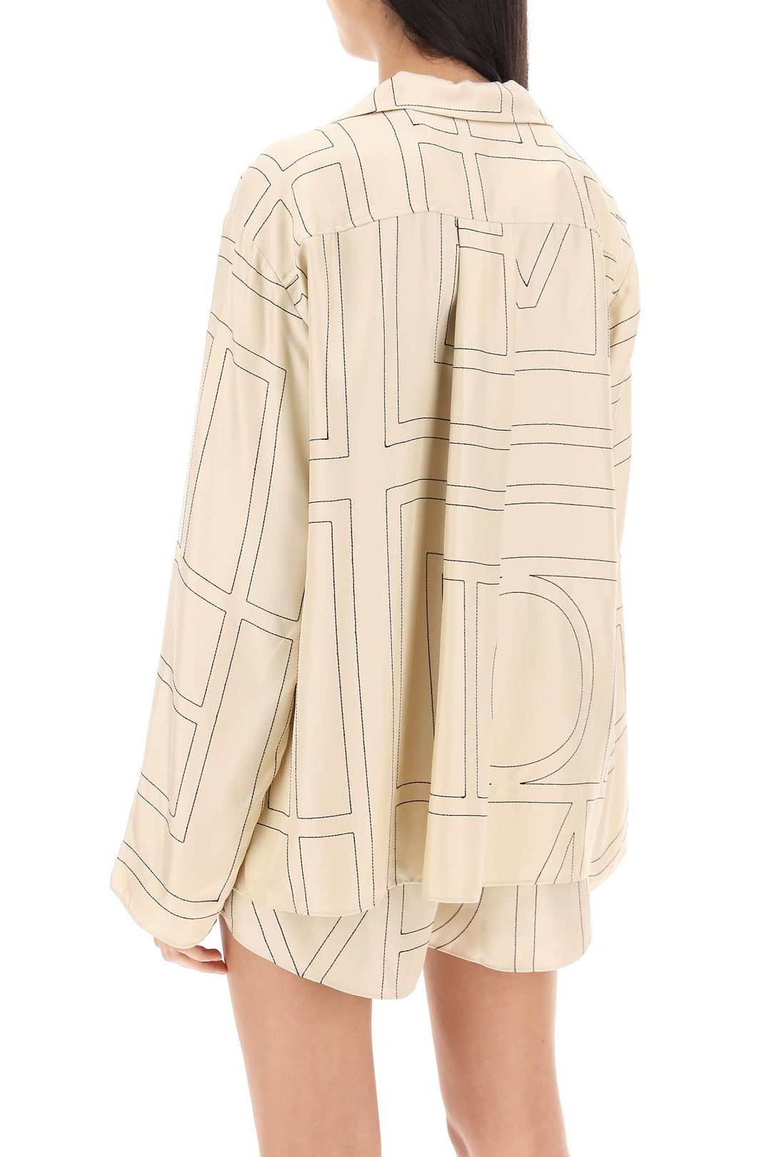 Toteme monogram silk pajama shirt