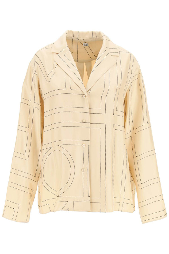 Toteme monogram silk pajama shirt