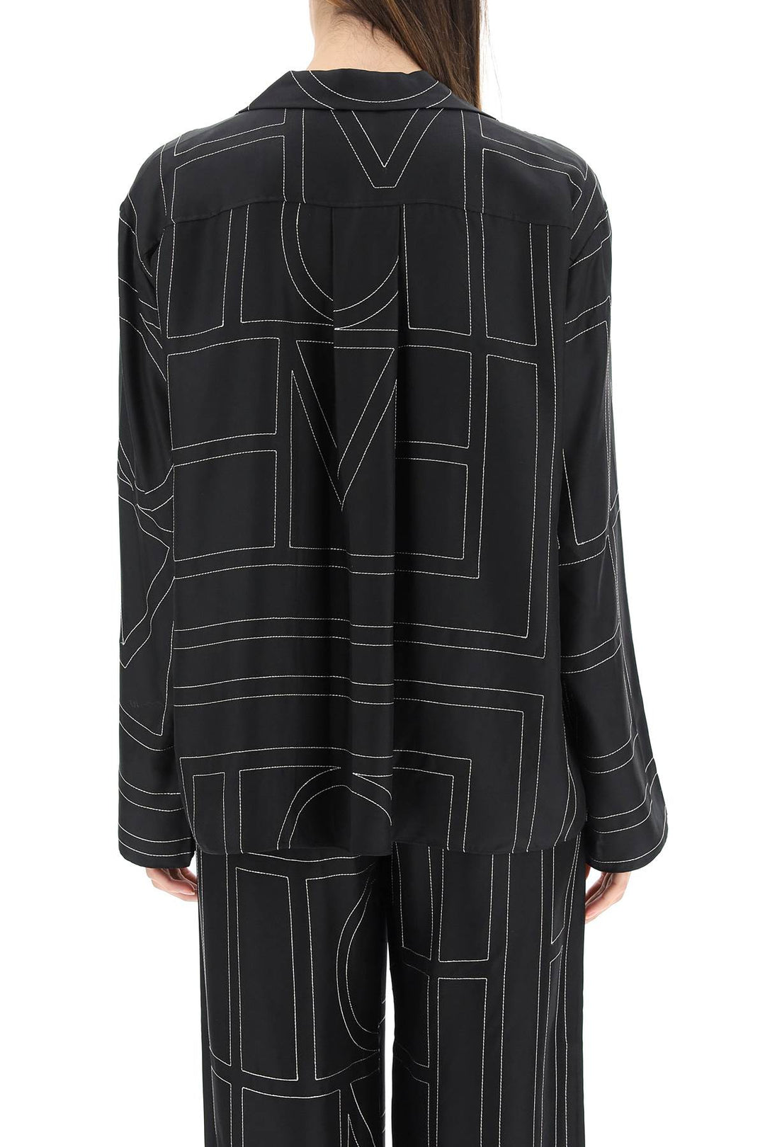 Toteme monogram silk pajama shirt